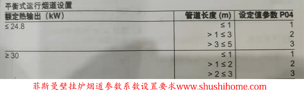 菲斯曼壁掛爐煙道參數(shù)設(shè)置